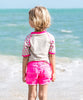 kids girls uv swimwear t-shirt rash vest rash guard beachwear upf 50+